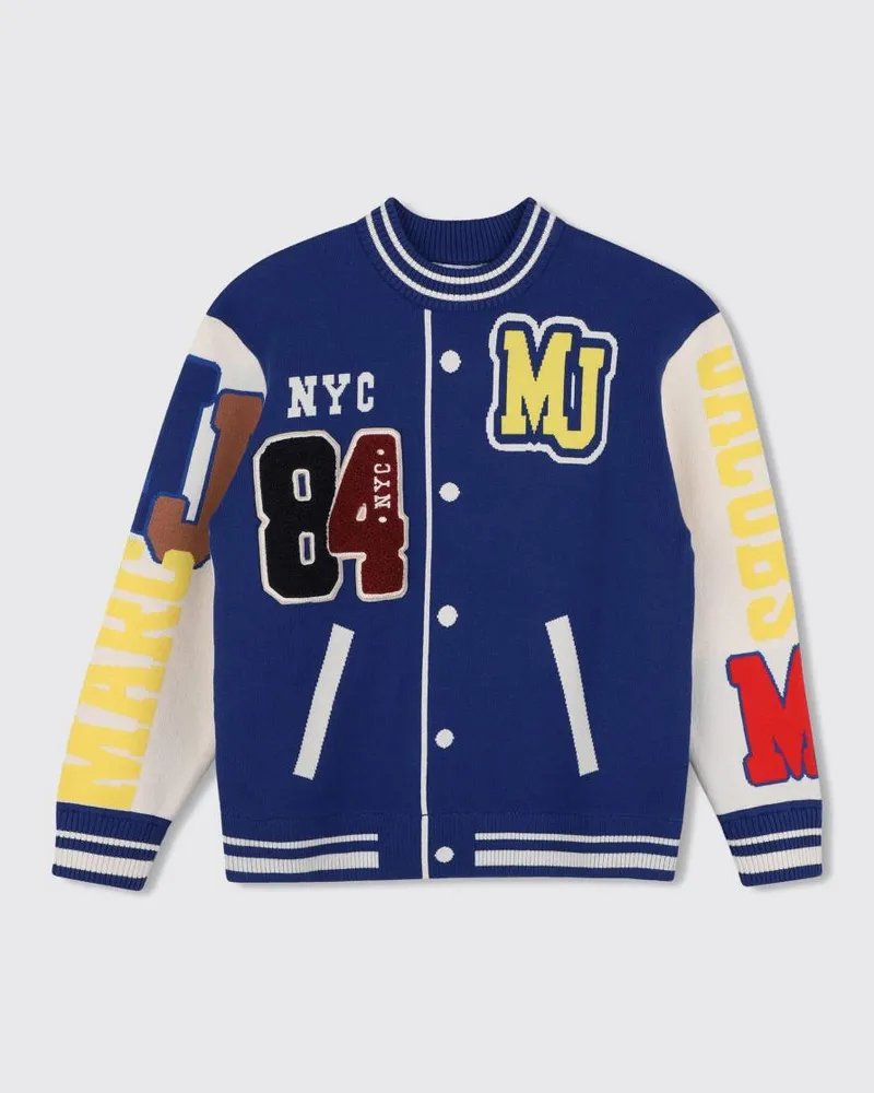 Marc Jacobs Jersey-Bomberjacke im Varsity-Stil für Jungen von mit Patches Blau