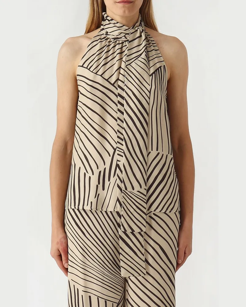 PT TORINO Top aus Stretch-Viskose Cream