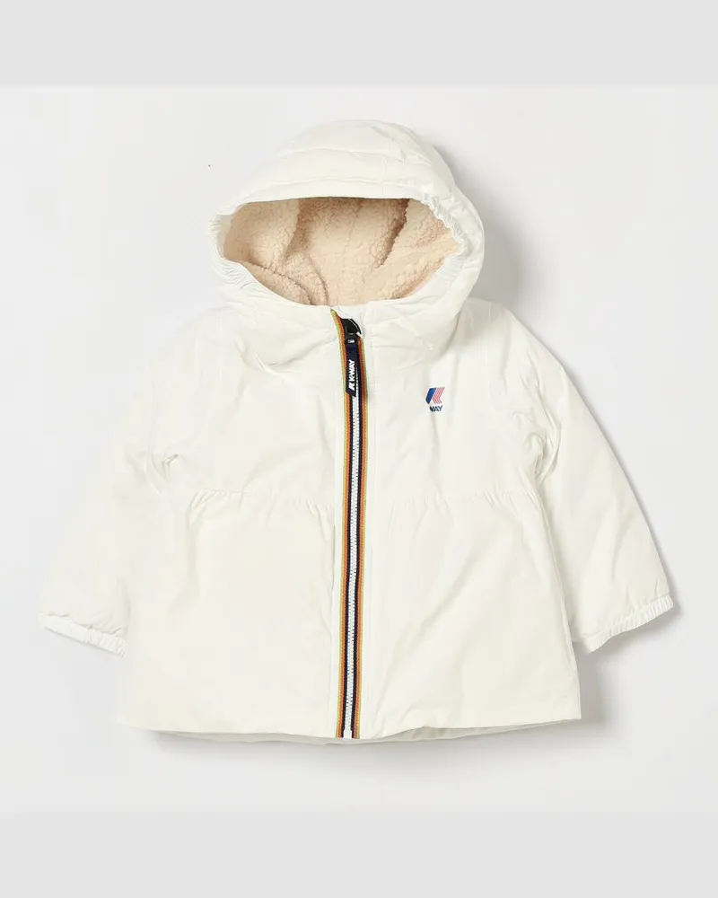K-Way Wasserabweisende Nylon-Daunenjacke für Jungen mit Kapuze und PrimaLoft®-Wattierung Weiß