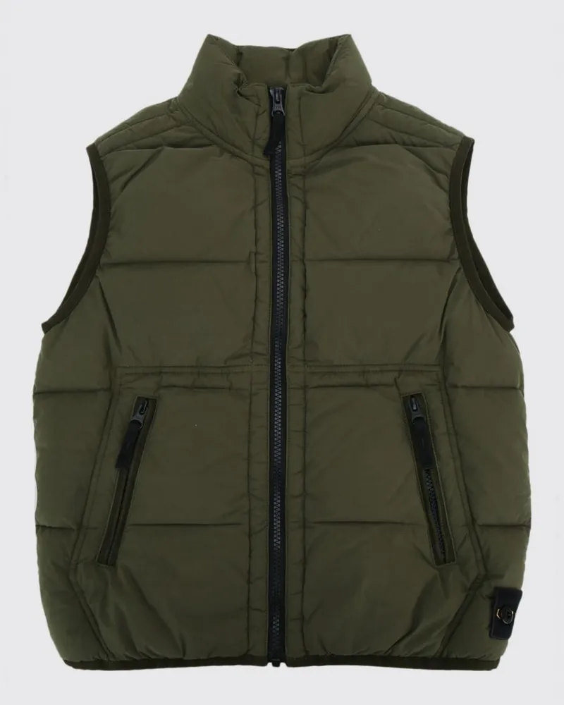 Stone Island Wasserabweisende, wattierte Weste für Jungen mit Compass-Logo Military