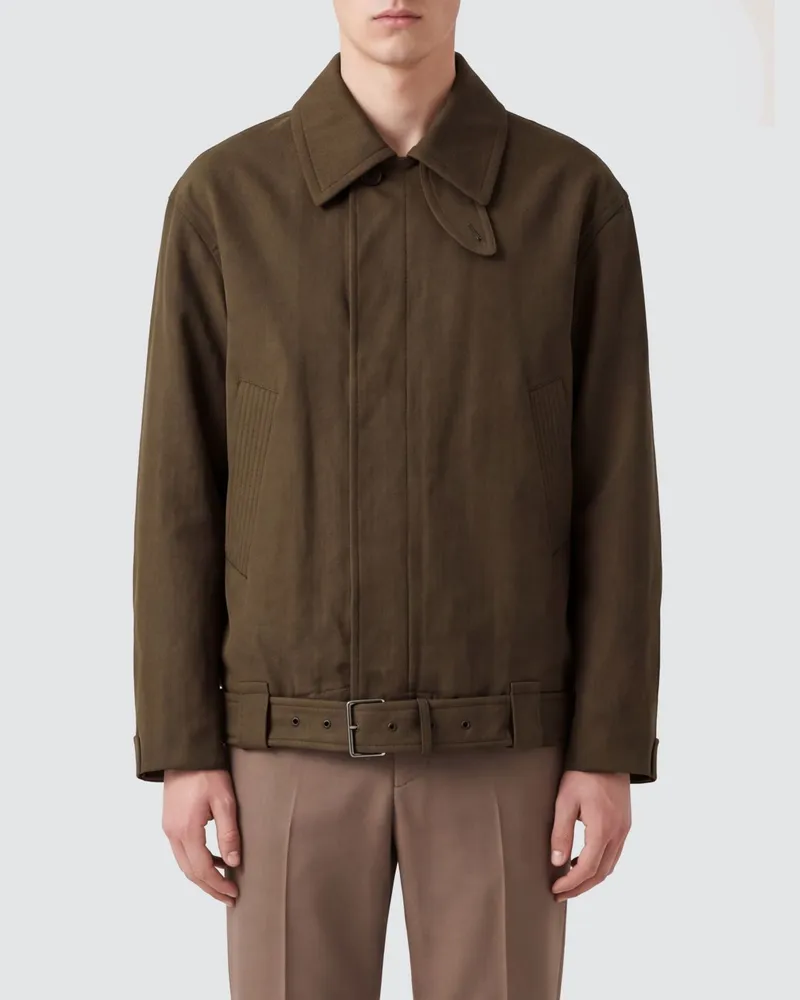 Dries van Noten Kurze Hemdjacke von aus Stretch-Baumwolle mit verdecktem Verschluss Braun