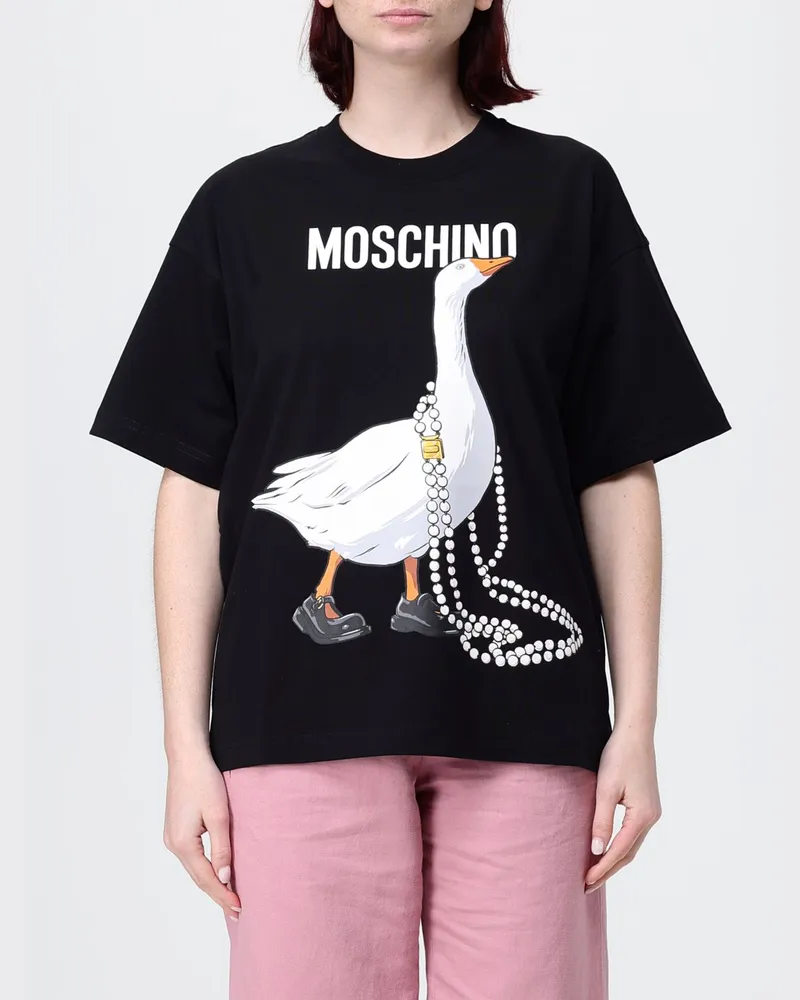 Moschino Baumwoll-T-Shirts mit Grafikprint Schwarz