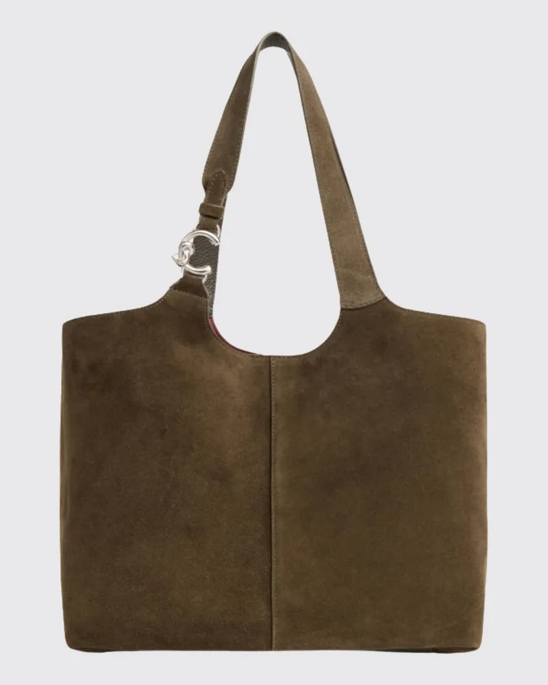 Coccinelle Große C-Easy Tote-Tasche von aus Leder und Wildleder mit Innentasche Grau