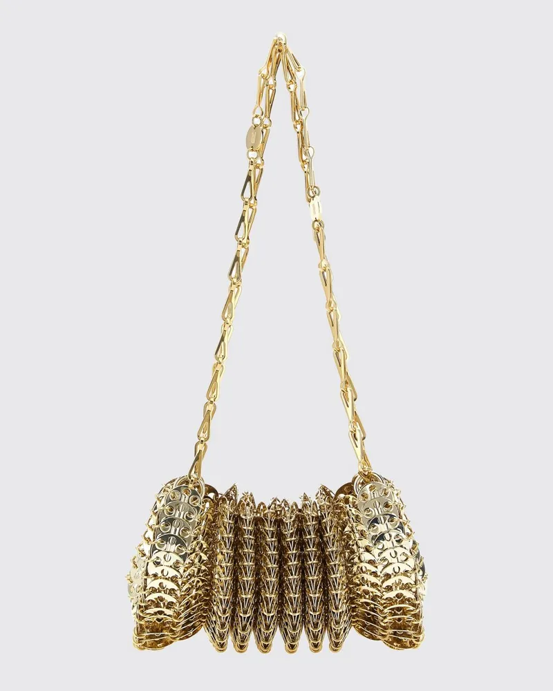 Paco Rabanne 1969 Mini-Schultertasche aus goldfarbenem Metallgewebe von Gold