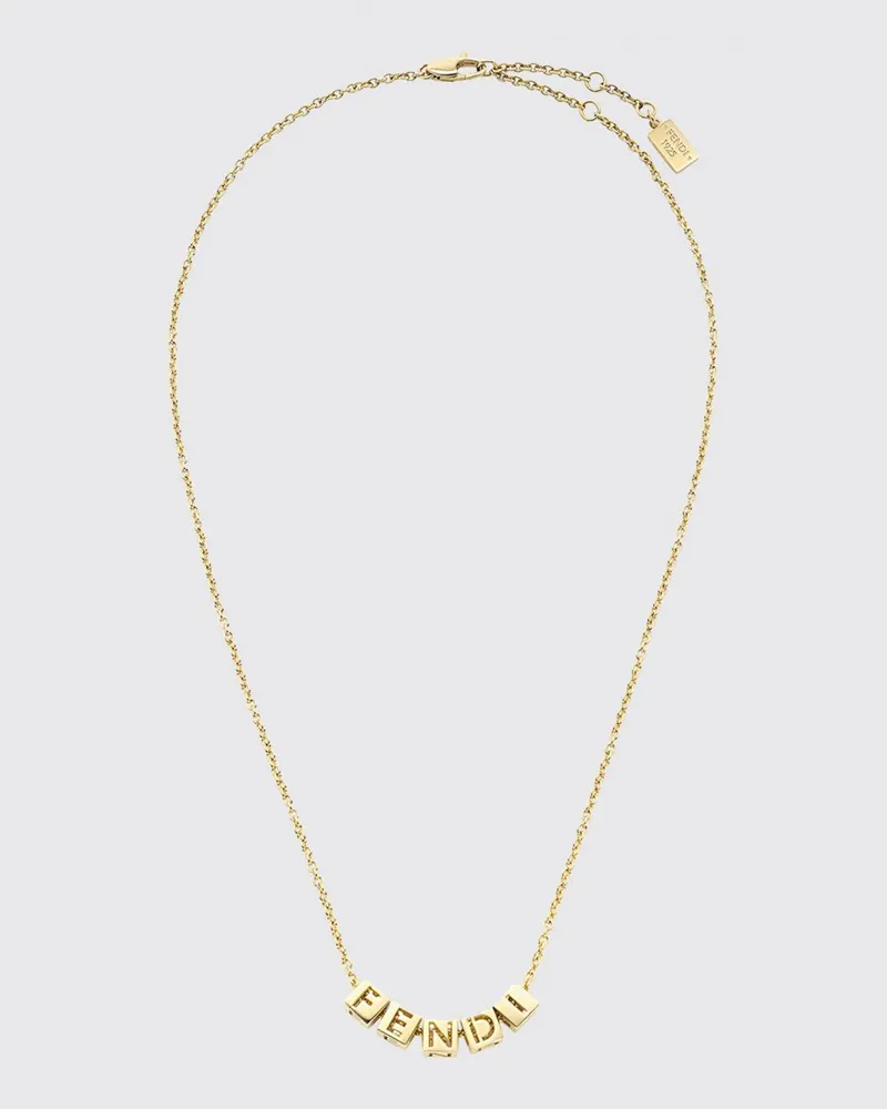 Fendi Halskette aus goldfarbenem Messing mit Logo-Detail Gold