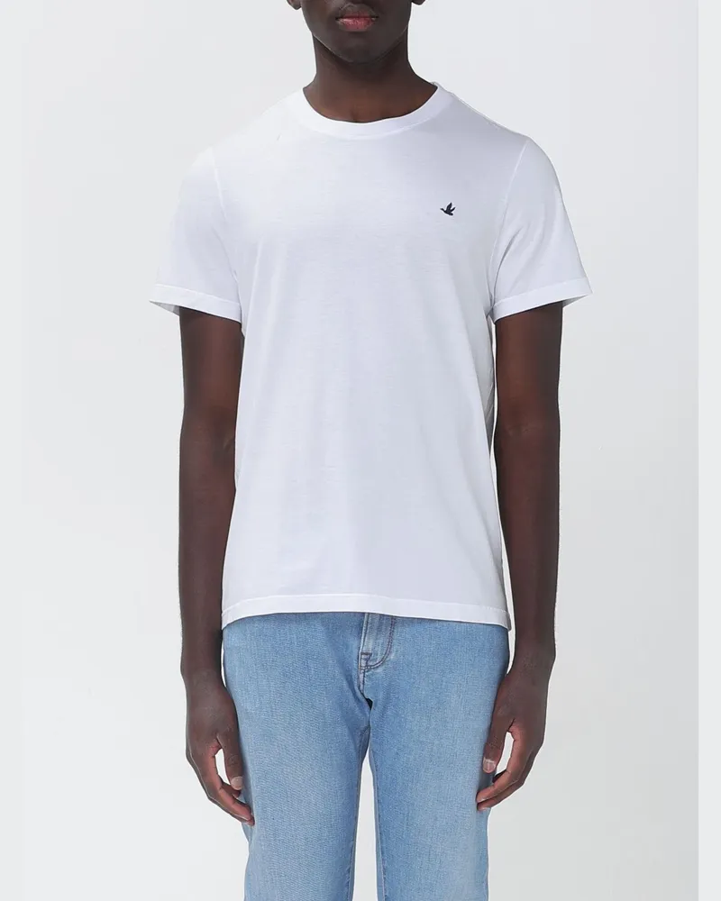 Brooksfield Baumwoll-Rundhals-T-Shirt Weiß