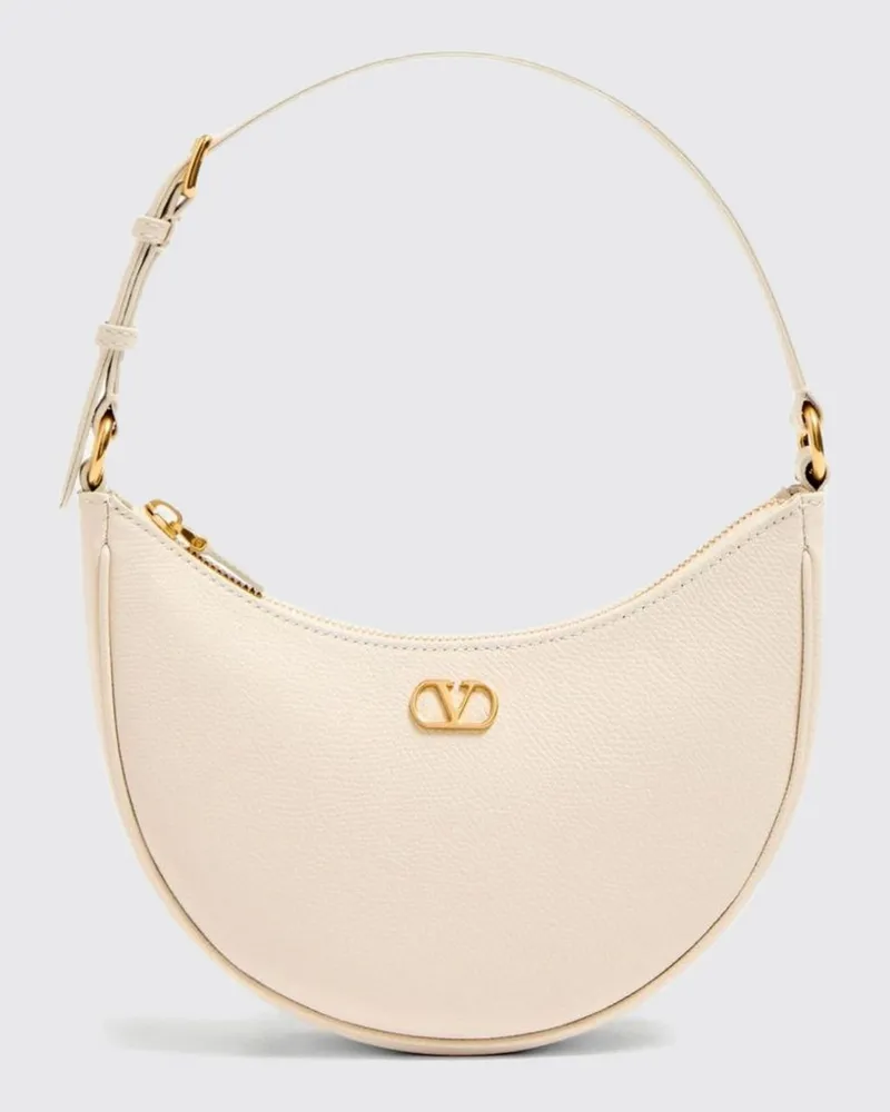 Valentino Garavani VLogo Signature Mini-Hobo-Tasche aus Kalbsleder Ivory