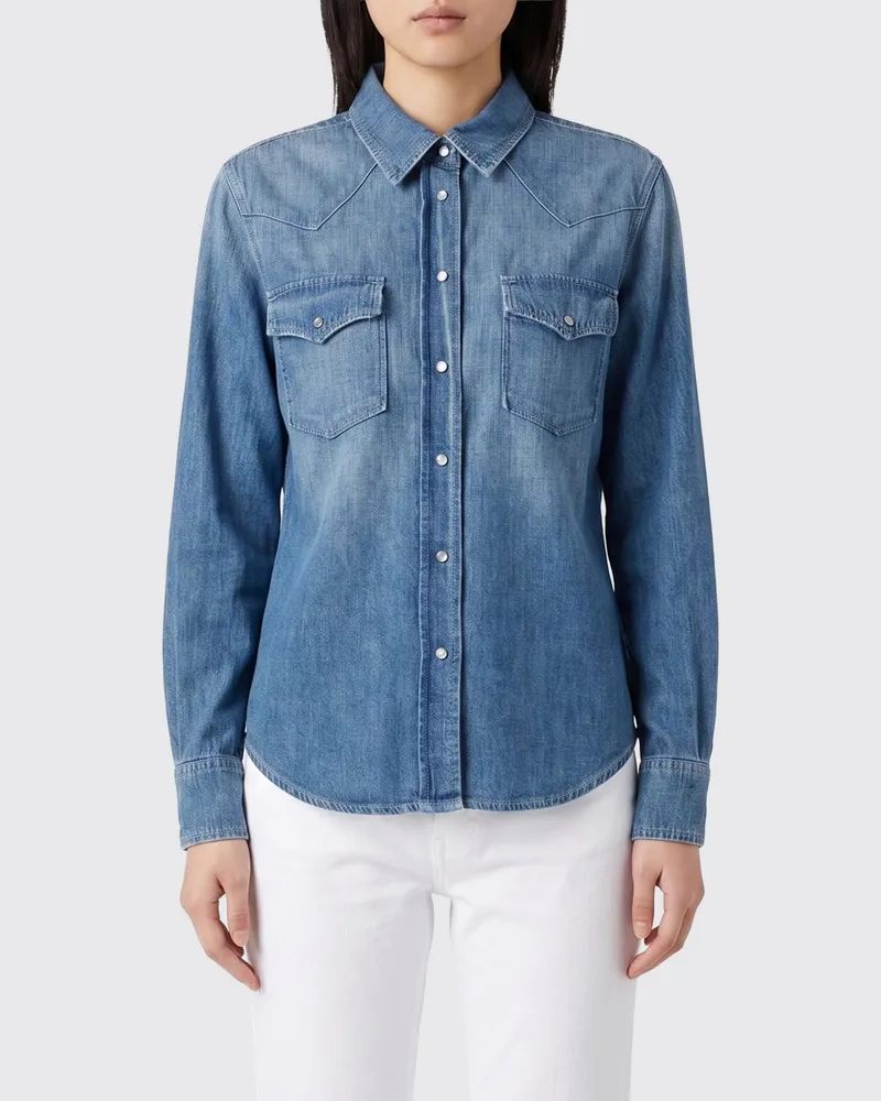 Dondup Baumwoll-Jeanshemd Blau