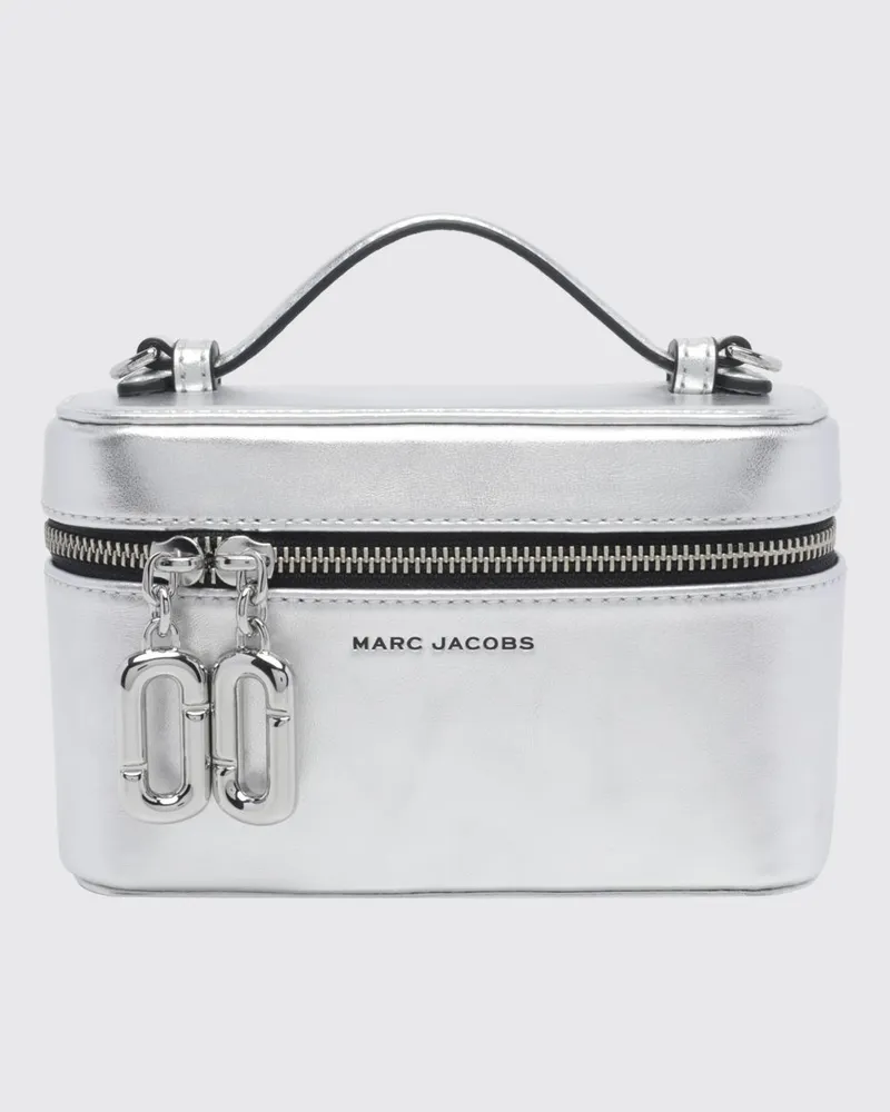 Marc Jacobs The Vanity Handtasche von aus silbernem laminiertem Leder mit Logo-Charm Silber