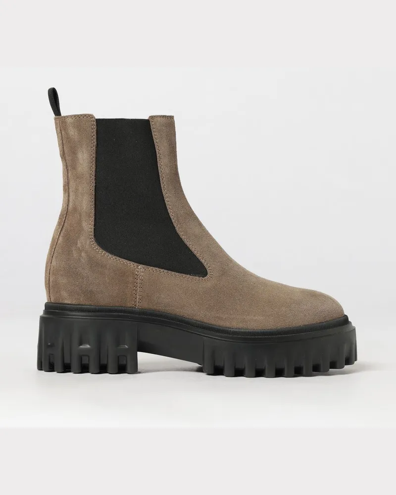 Hogan H700 Chelsea-Boots aus Veloursleder mit Profilsohle Braun