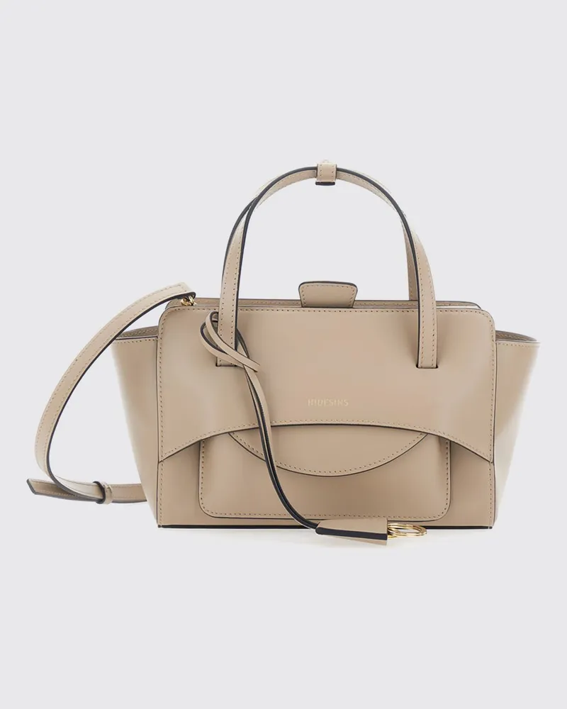 Helen Kaminski Handtasche Flap aus glattem Kalbsleder mit doppeltem Henkel Beige