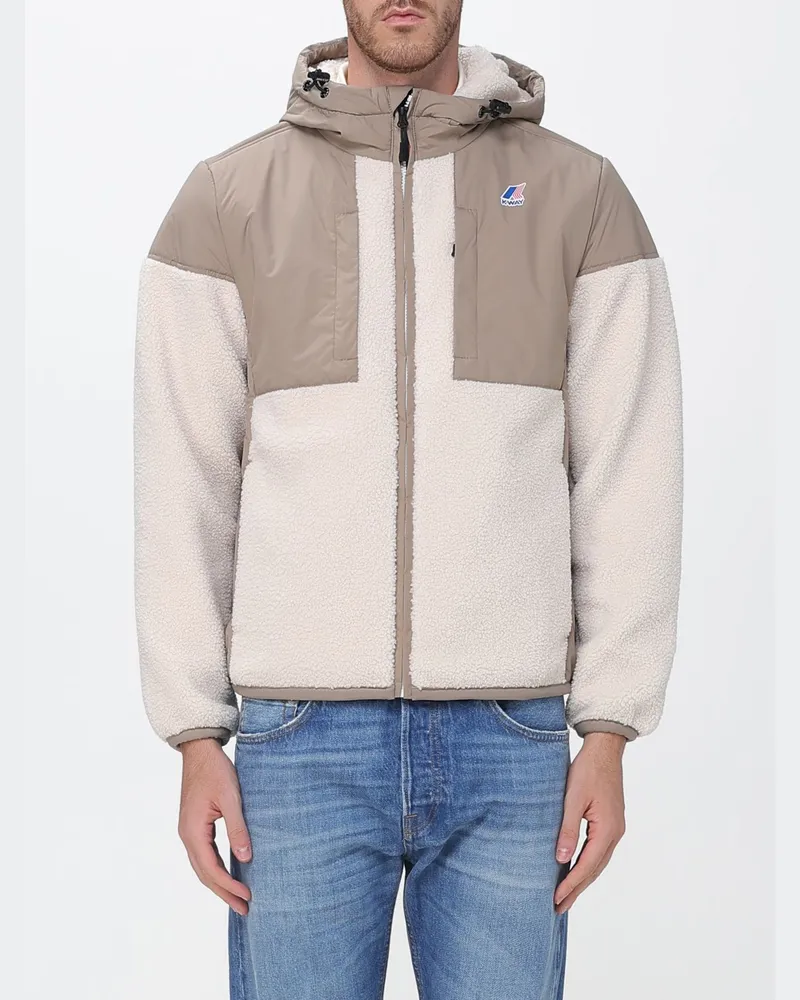 K-Way Gepolsterte Nylonjacke Samson 4.0 mit Sherpa-Futter Beige