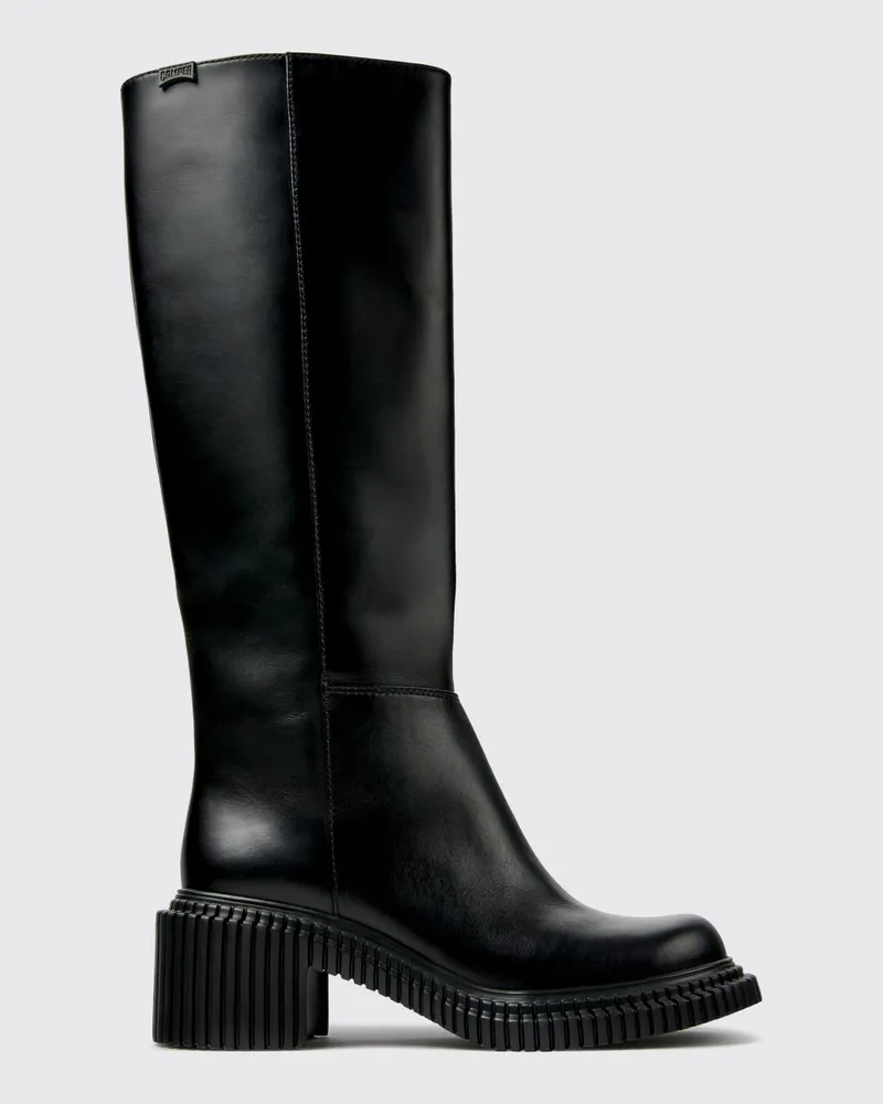 Camper Pix London kniehohe Stiefel von aus Kalbsleder mit XL Extralight®-Sohle Schwarz