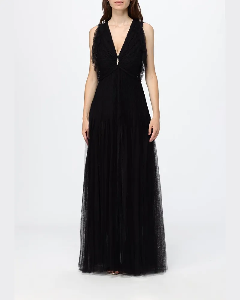 Elisabetta Franchi Langes Tüllkleid Schwarz