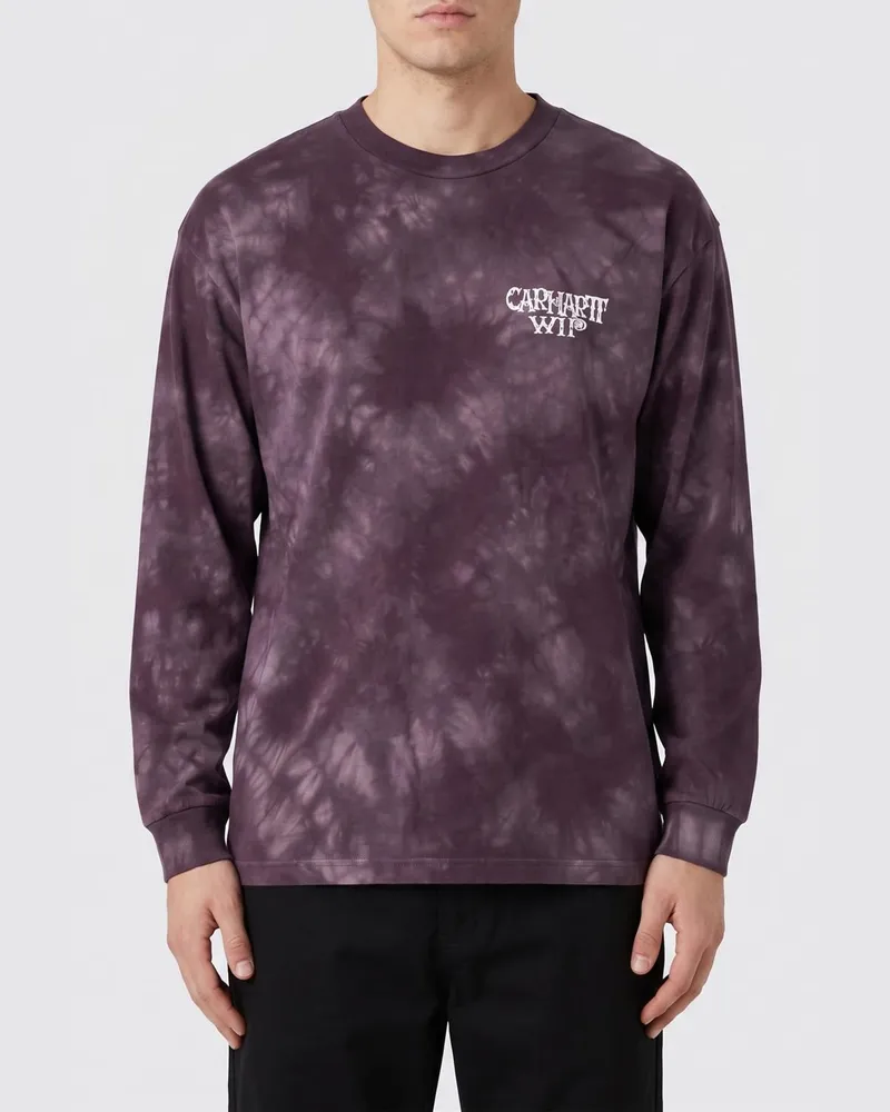 Carhartt WIP Rundhals-Sweatshirt aus bedruckter Bio-Baumwolle Pflaume