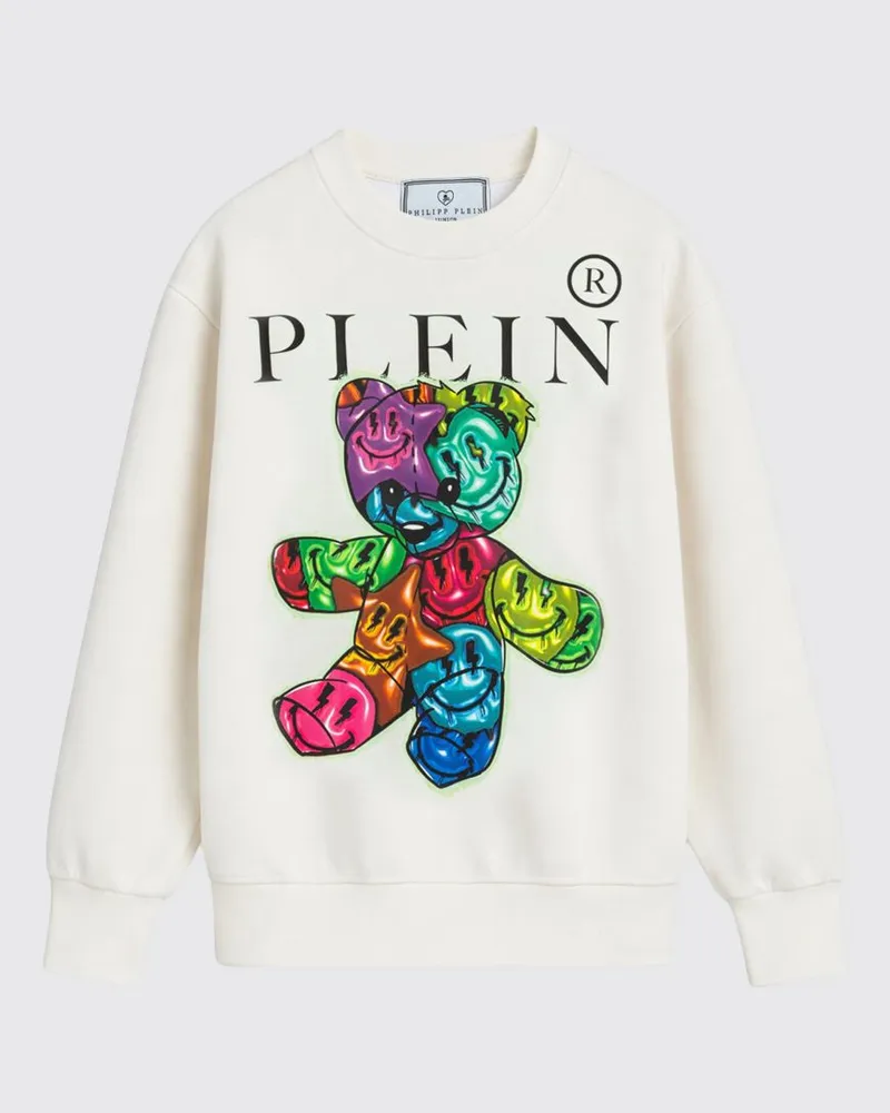 Philipp Plein Teddy Rundhals-Sweatshirt Weiß