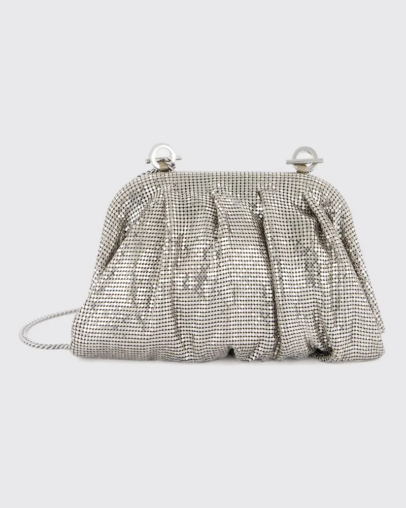 Benedetta Bruzziches Kristallverzierte Mini-Tasche Venus mit abnehmbarem Riemen Silber