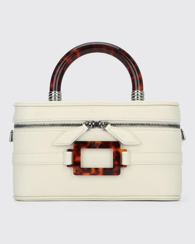 Roger Vivier Vanity Belle Vivier Ledertasche Weiß