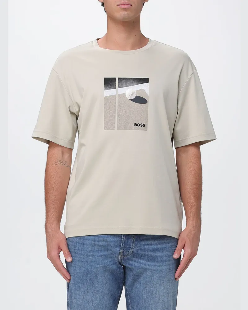 HUGO BOSS Bedrucktes Baumwoll-T-Shirt Sand