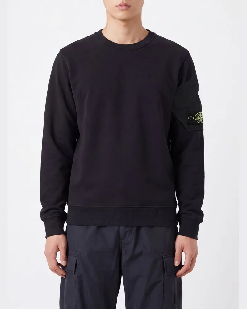 Stone Island Baumwoll-Hoodie mit Grafikprint Navy