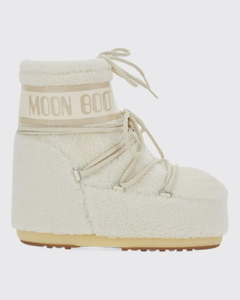 Moon Boot Niedrige Icon Shearling-Schneestiefel mit charakteristischer Schlauchschnürung Hellblau