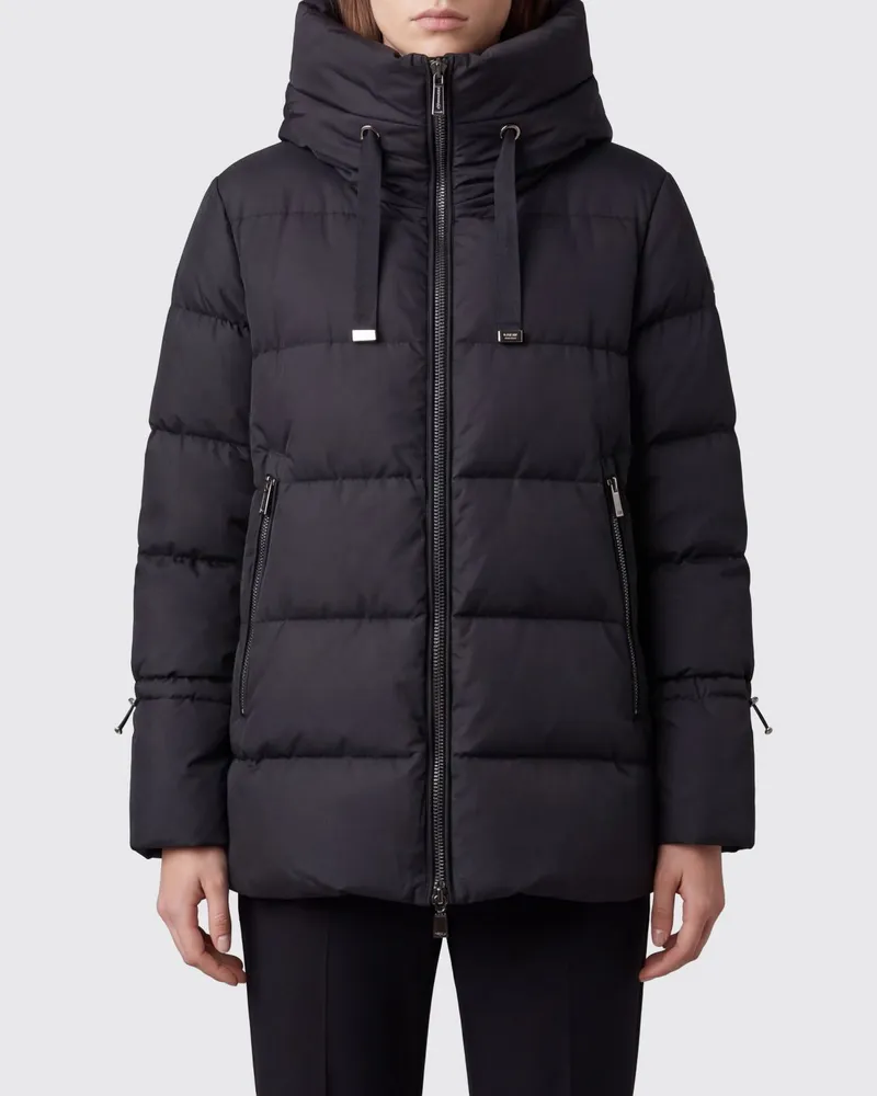 MOORER Kurze Gadia-STP Stepp-Daunenjacke aus Nylon mit Kapuze Schwarz