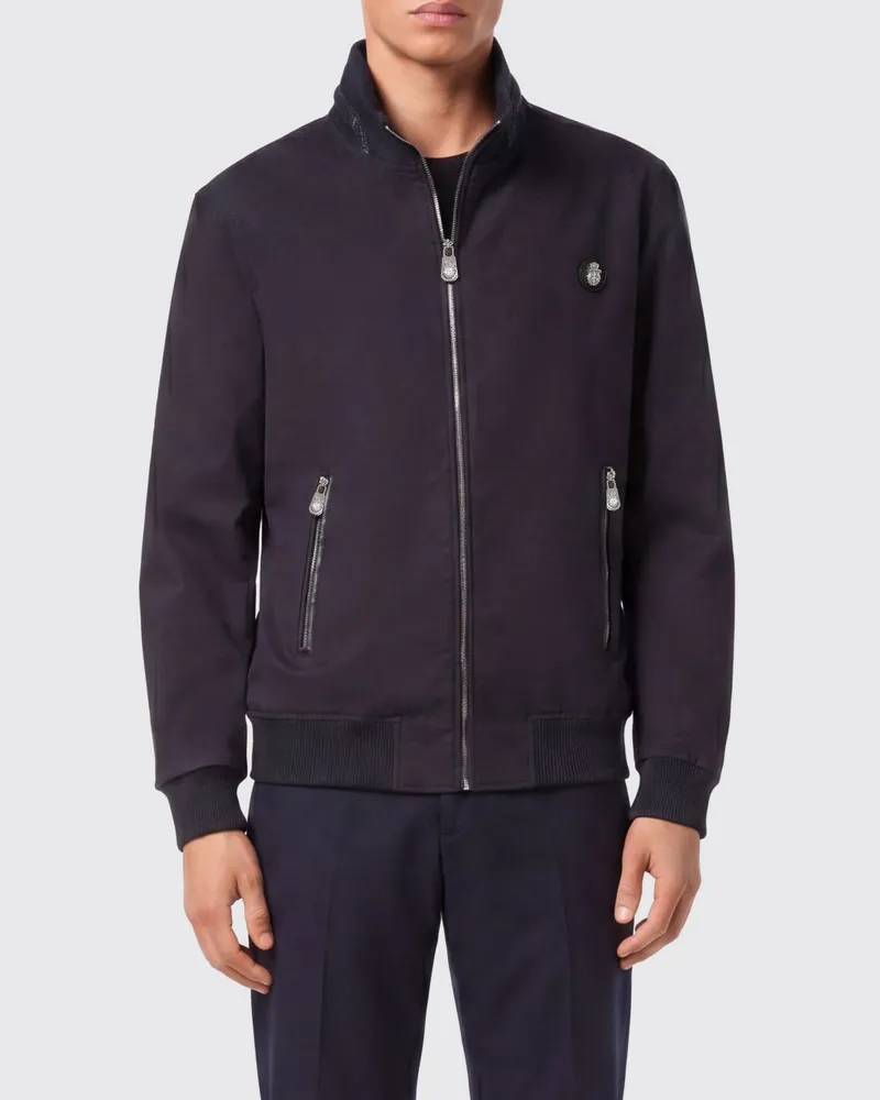 Billionaire Baumwoll-Bomberjacke mit Pythonleder-Einsätzen Navy