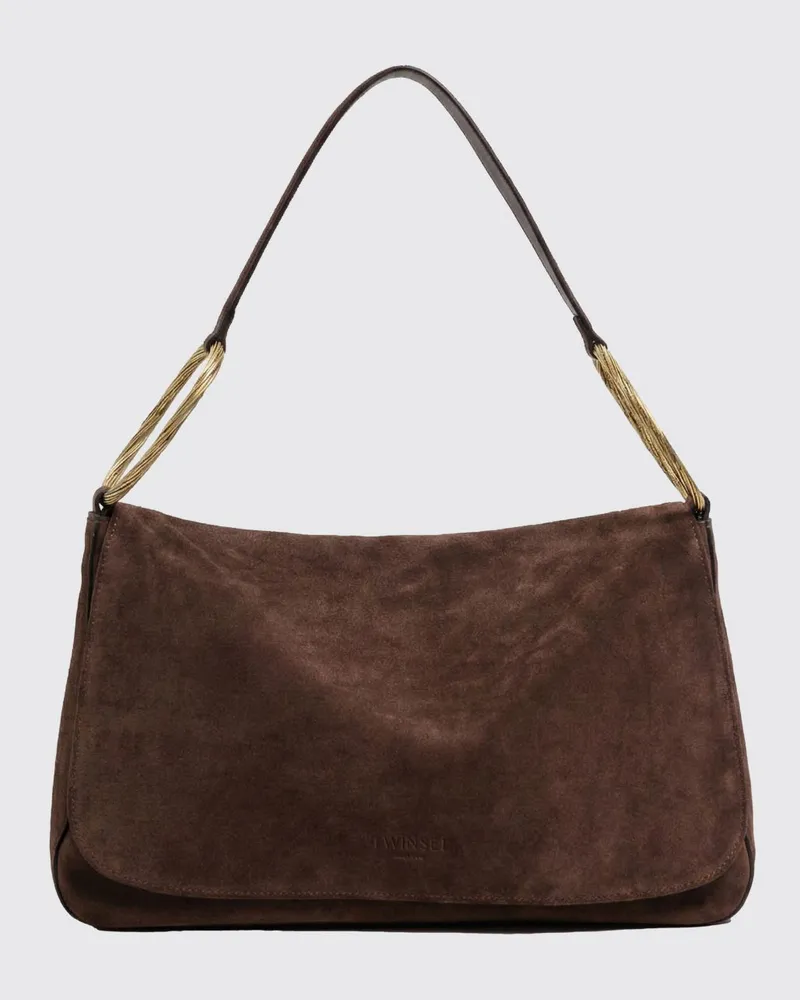 Twin-Set Liliane Wildledertasche Kaffee