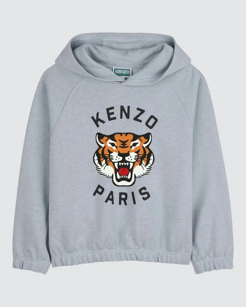 Kenzo Tiger-Kapuzenpullover Hellblau