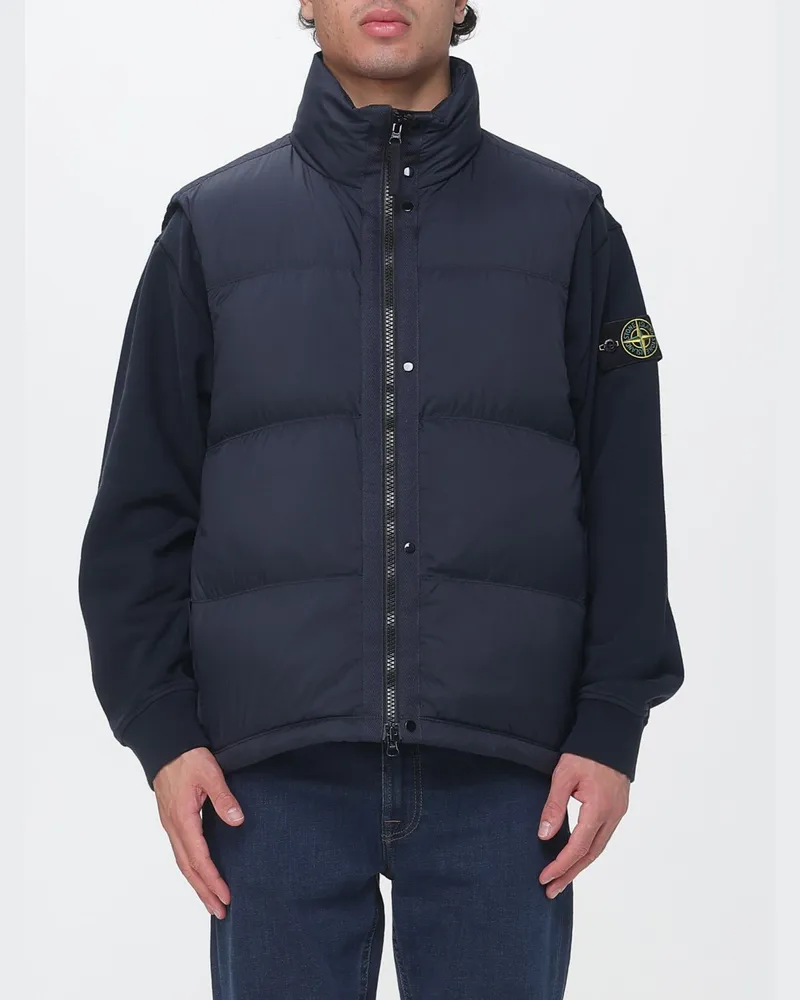 Stone Island Gepolsterte, wasserabweisende Weste von aus Cordura®-Nylon mit Trichterkragen Blau