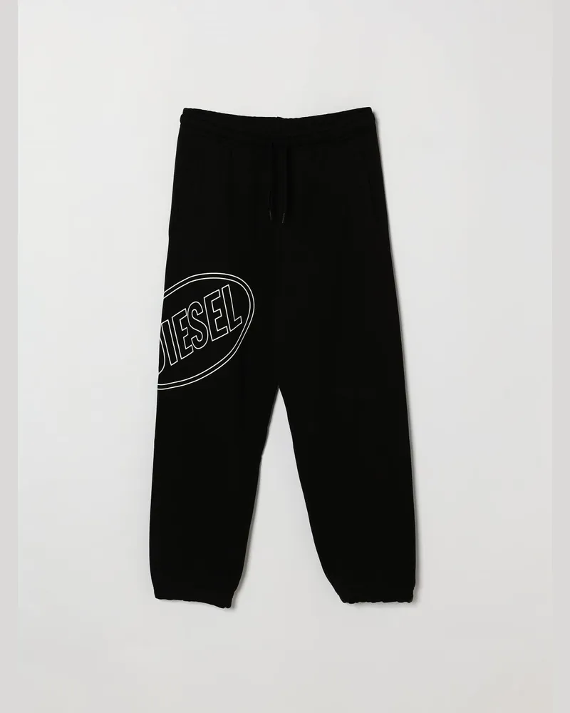 Diesel Slim-Fit Jogginghose aus Baumwolle mit Logo für Jungen Schwarz