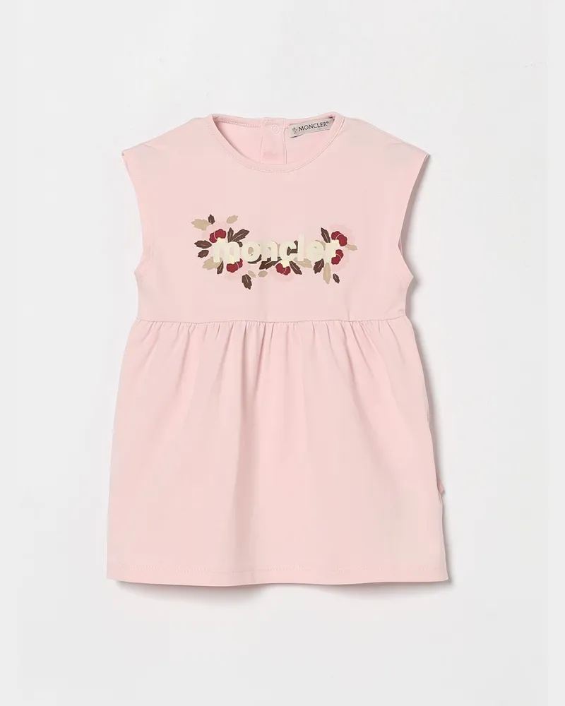 Moncler Baumwollkleid mit Logo Pink