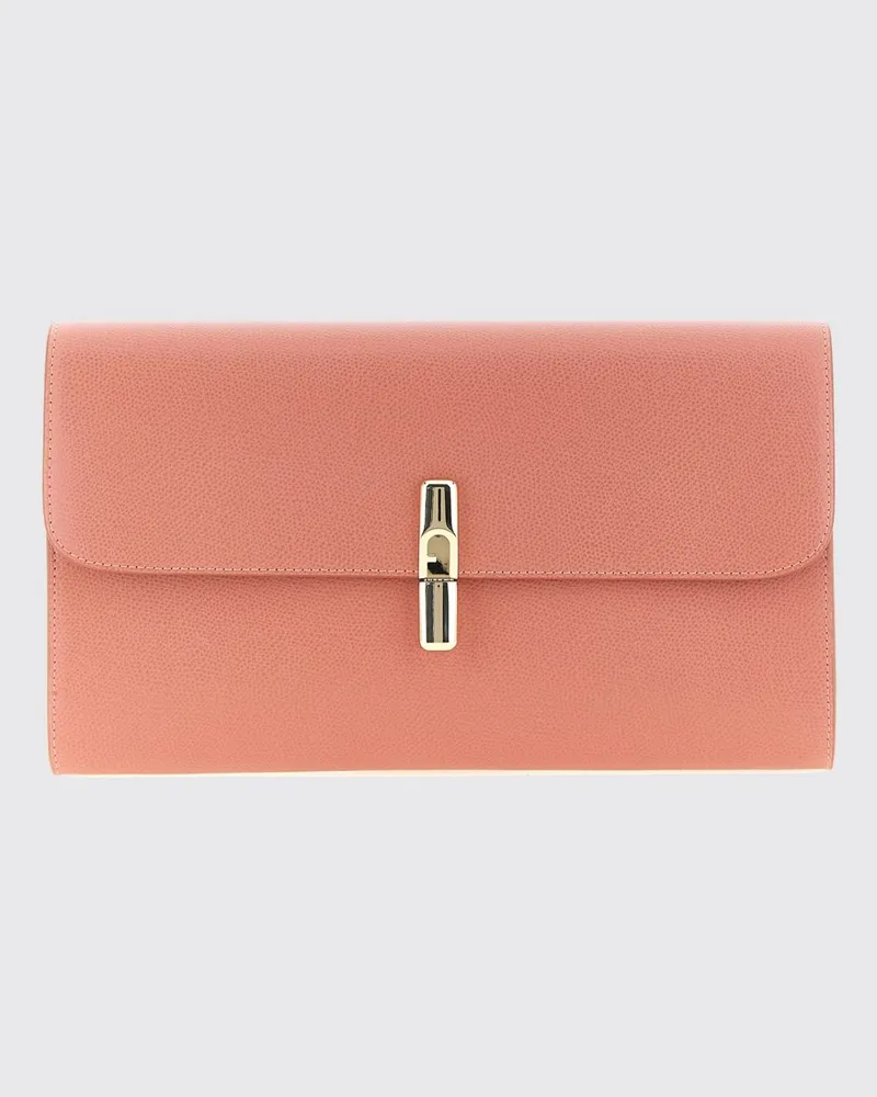 Furla Große Leder-Clutch Iride mit metallischem Steckverschluss Pink