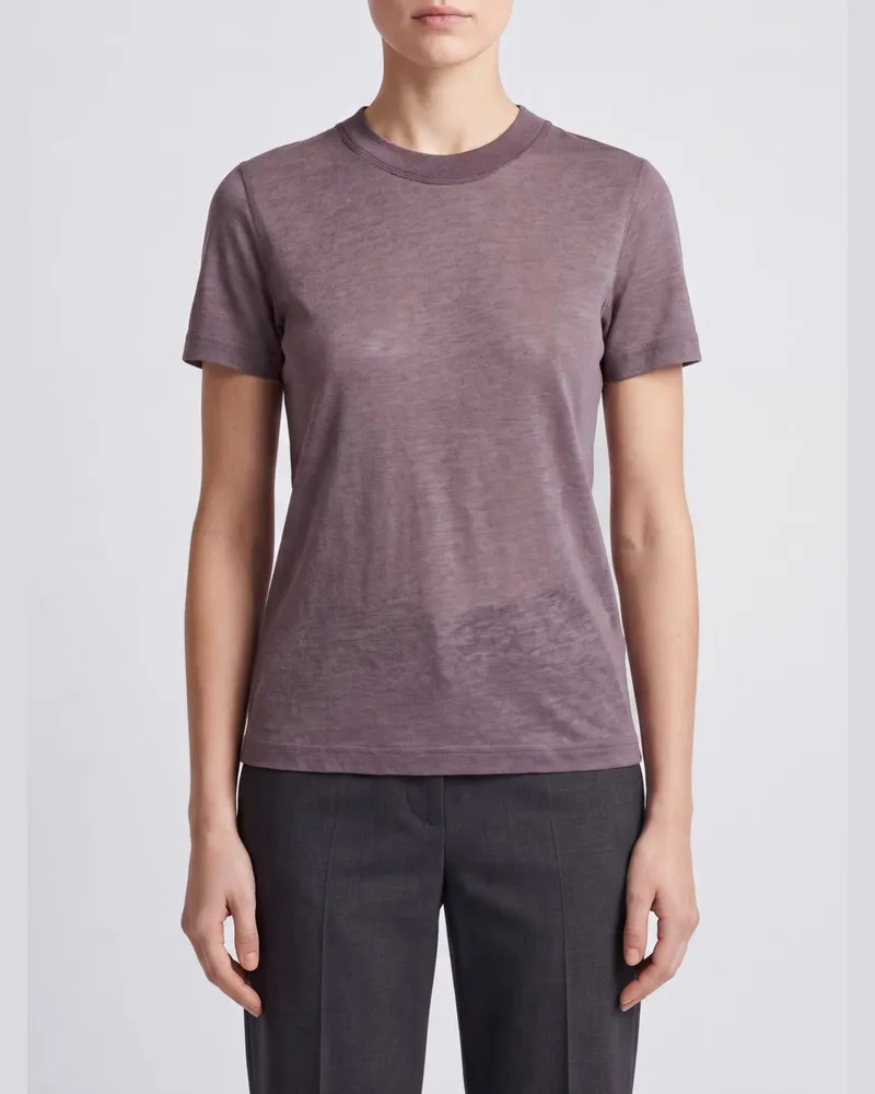 Filippa K Kurzärmeliges T-Shirt aus einer Lyocell- und Kaschmirmischung Braun