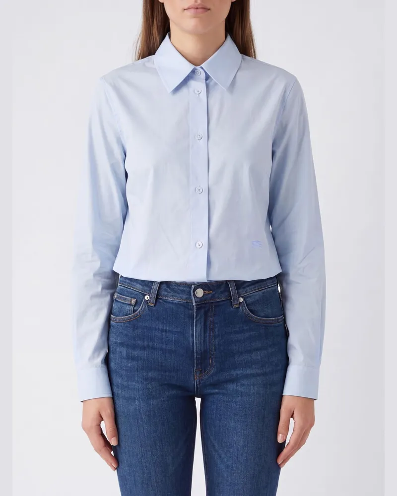 Burberry Slim-Fit-Hemd von aus blauer Baumwolle mit französischem Kragen Blau