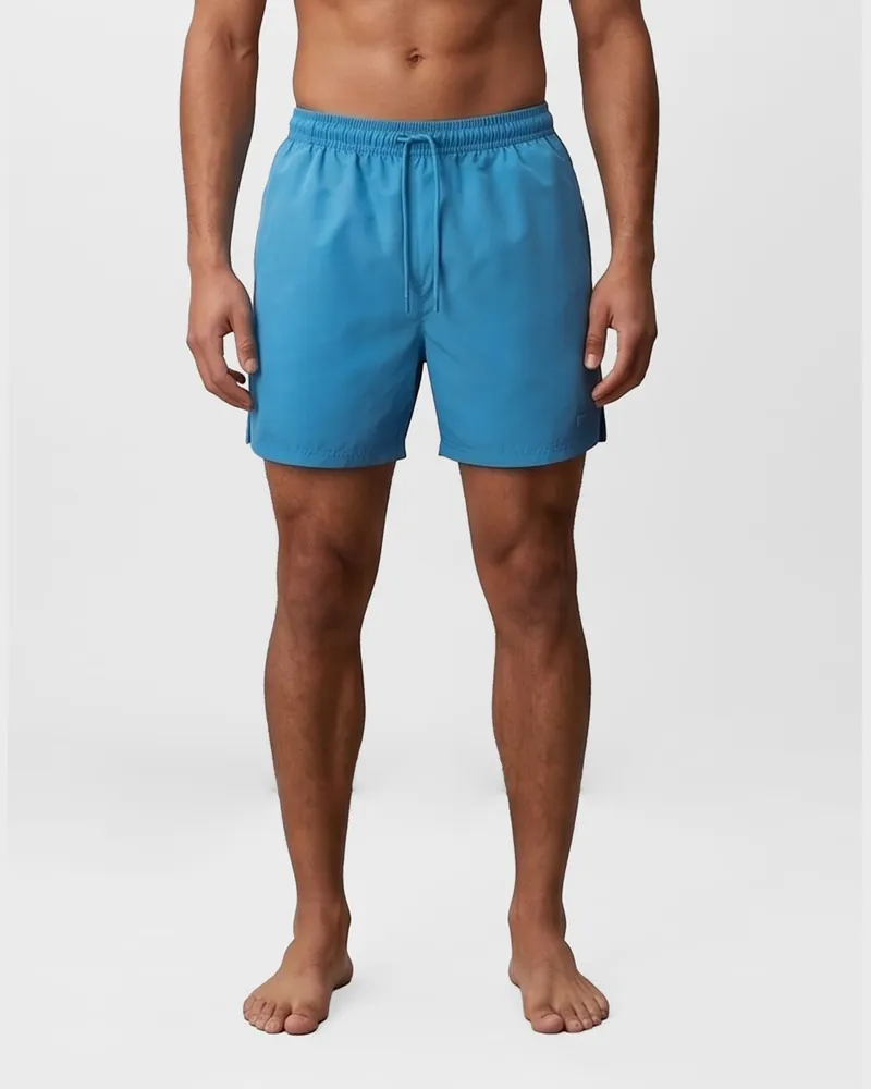 Calvin Klein Polyester-Badeshorts im Boxer-Stil mit appliziertem Logo Blau