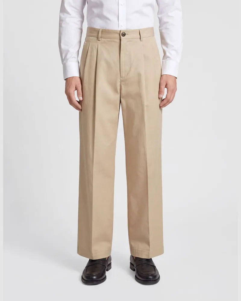Jil Sander Oversized-Hose aus Baumwolle mit weitem Bein Kaki