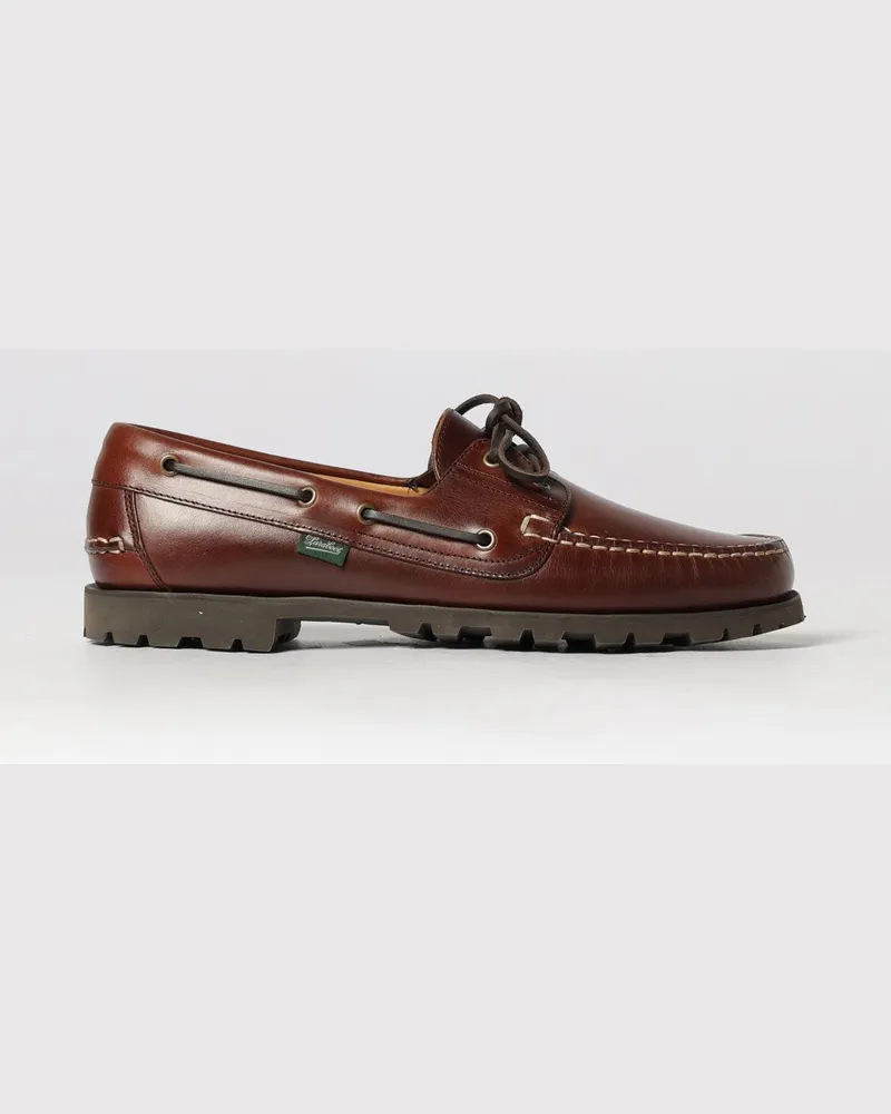 Paraboot Bootsschuhe aus Glattleder von mit umlaufender Schnürung und gezackter Sohle Braun