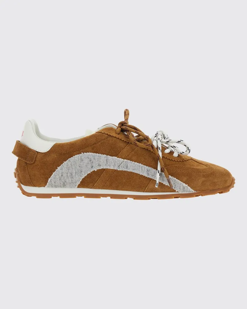 Dsquared2 Low-Top-Sneaker aus Glatt- und Veloursleder im Bicolor-Design Braun