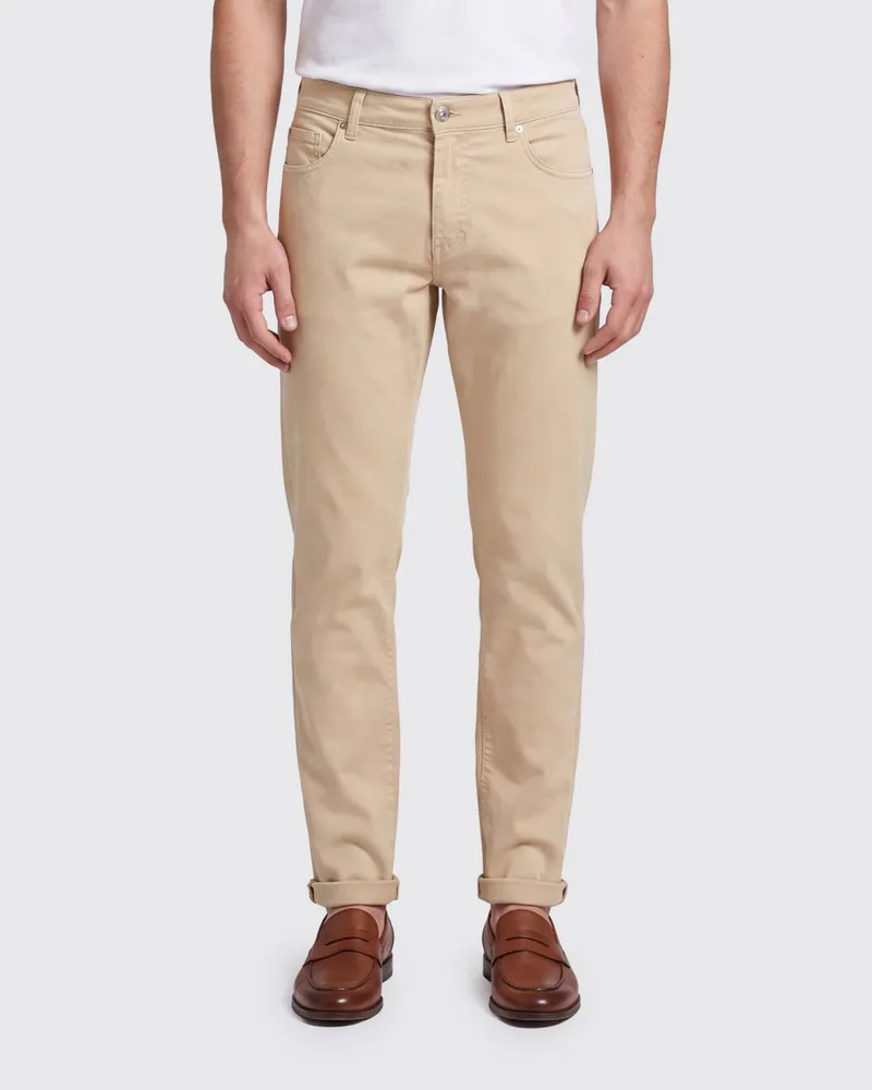 Brunello Cucinelli Slim-Fit-Jeans mit fünf Taschen von aus Stretch-Denim Beige