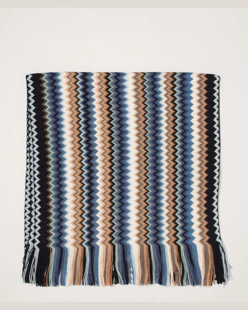 Missoni Schal aus Wollmischung mit abstraktem Streifenmuster Bunt