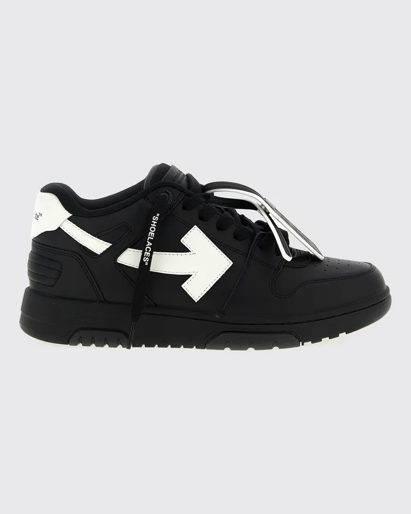 OFF-WHITE Out Of Office Low-Top-Sneakers aus Leder und Mesh mit perforierter Zehenkappe Weiß