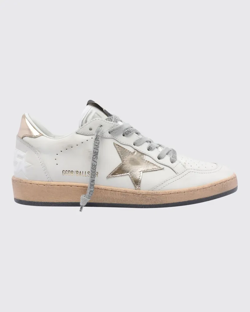 Golden Goose Ball Star Sneakers aus Kalbsleder im Used-Look Weiß