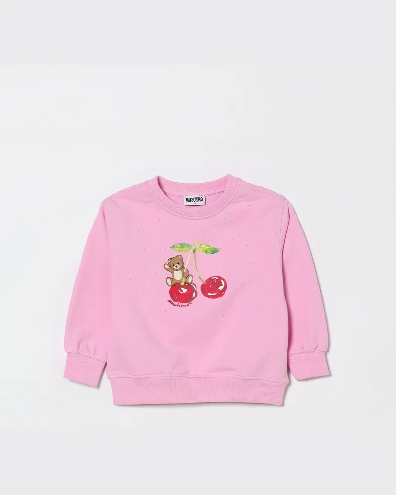 Moschino Baumwoll-Sweatshirt mit Teddy-Print Pink