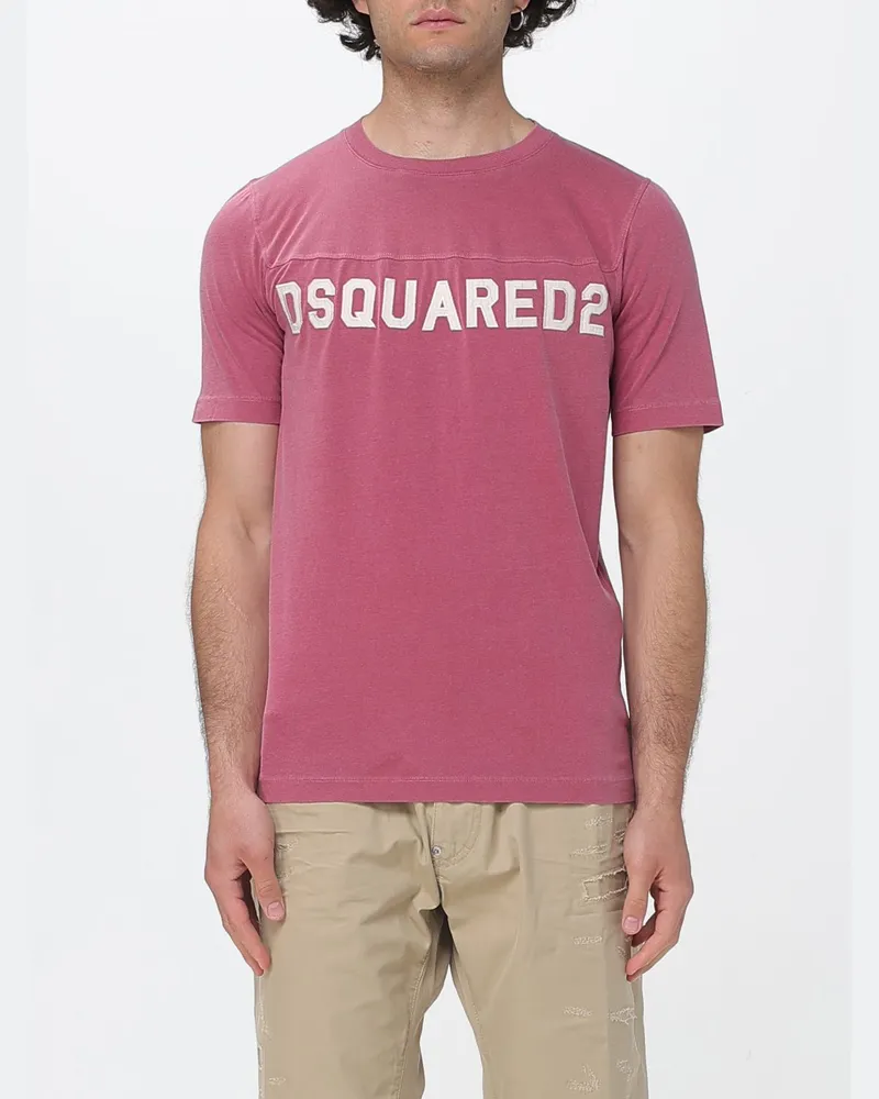 Dsquared2 Baumwoll-T-Shirt mit Logo Rot