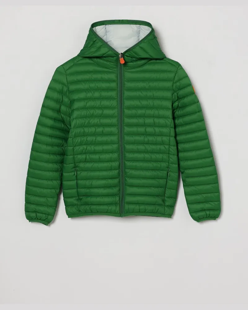 Save The Duck Nylon-Daunenjacke mit Kapuze Grasgrün