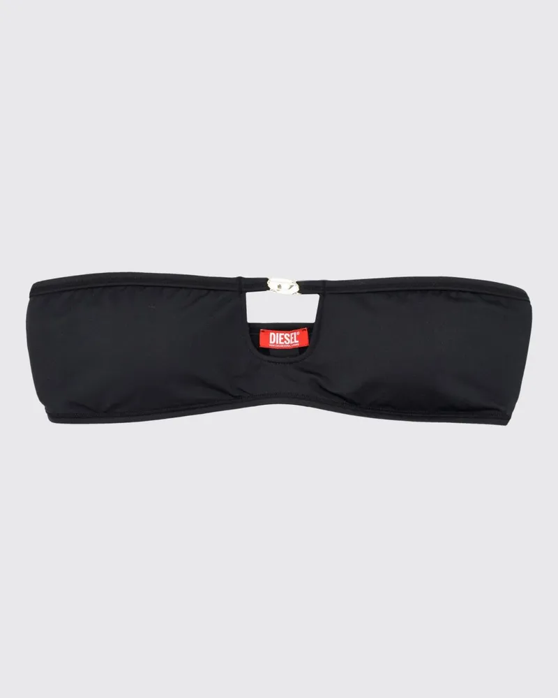 Diesel Bandeau-BH aus Polyamidmischung mit Oval-D-Logo Schwarz
