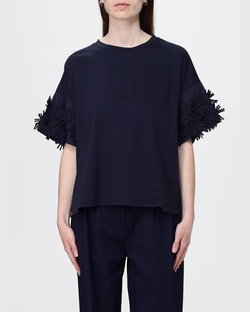 MEIMEIJ Baumwoll T-Shirts mit Blumen Blau