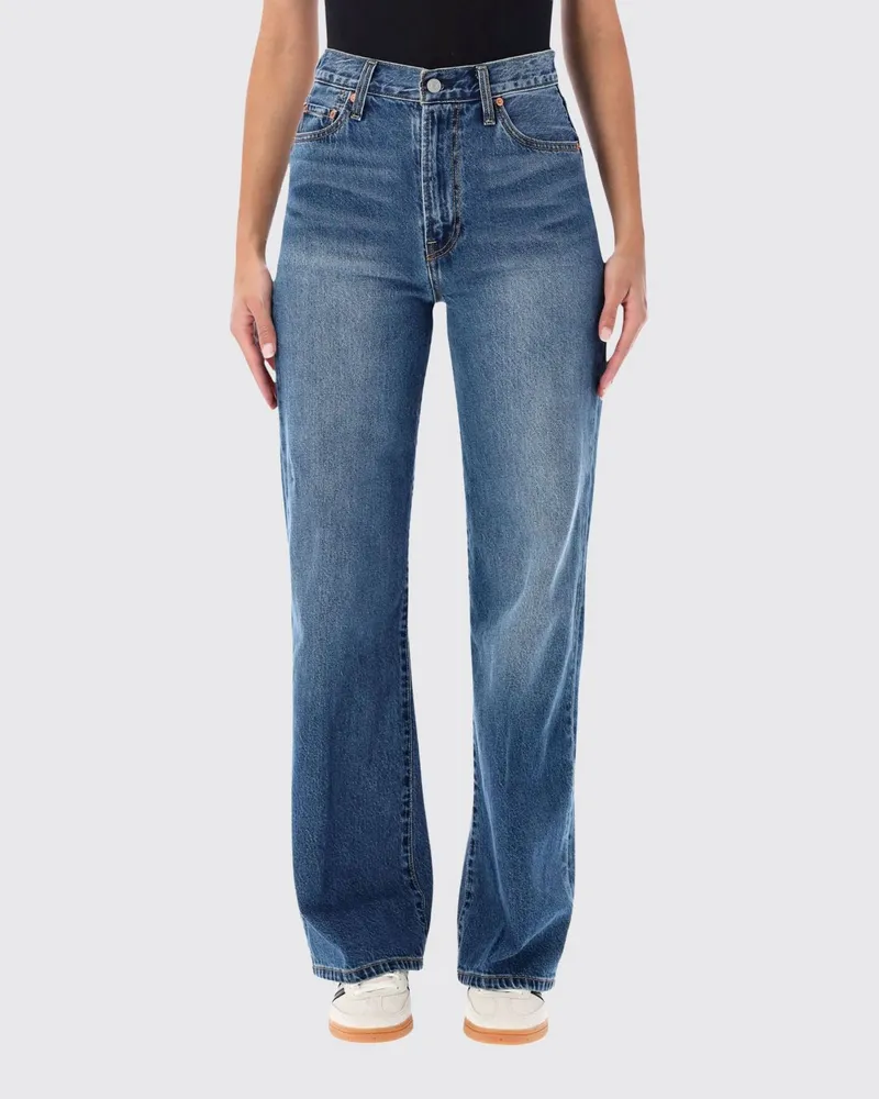 Levi's Ribcage High-Waist-Jeans mit weitem Bein aus recyceltem Denim Blau
