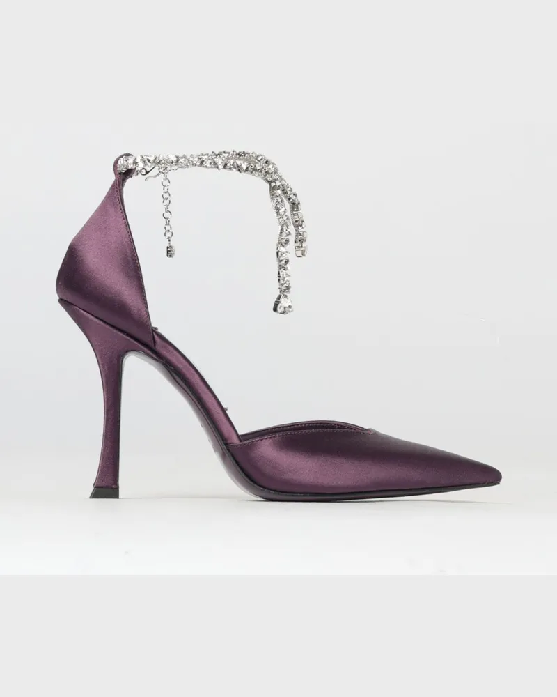 Jimmy Choo Stevie Satin-Pumps mit Juwelenriemen Burgunderrot